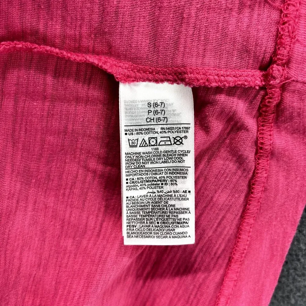 Old Navy Dress Girls Small 6 7 Pink short sleeves beach summer‎ crew neck